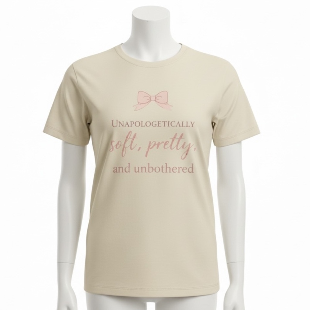 Unapologetically Soft Pretty Unbothered Coquette Style Graphic Tee Women’s XL